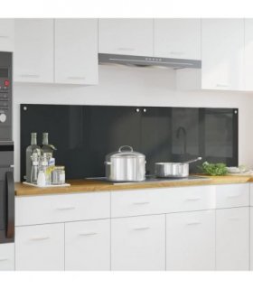 vidaXL Kitchen Backsplash 2 pcs Dark Grey 90 x 50 cm Tempered Glass