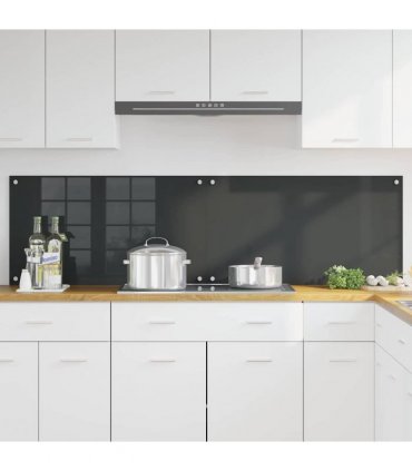 vidaXL Kitchen Backsplash 2 pcs Dark Grey 90 x 50 cm Tempered Glass