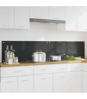 vidaXL Kitchen Backsplash 2 pcs Dark Grey 100 x 40 cm Tempered Glass