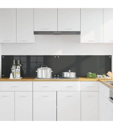 vidaXL Kitchen Backsplash 2 pcs Dark Grey 100 x 40 cm Tempered Glass