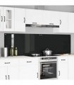vidaXL Kitchen Backsplash 2 pcs Black 110 x 60 cm Tempered Glass