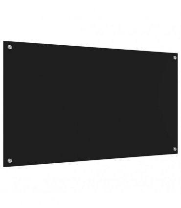 vidaXL Kitchen Backsplash 2 pcs Black 110 x 60 cm Tempered Glass