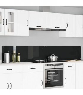 vidaXL Kitchen Backsplash 2 pcs Black 120 x 40 cm Tempered Glass