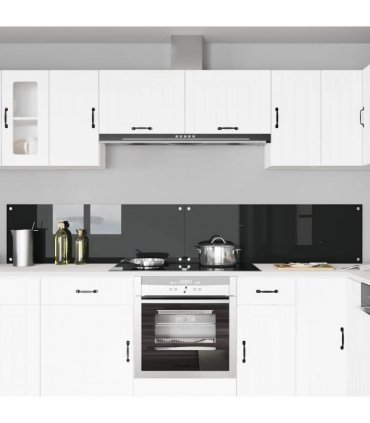 vidaXL Kitchen Backsplash 2 pcs Black 120 x 40 cm Tempered Glass