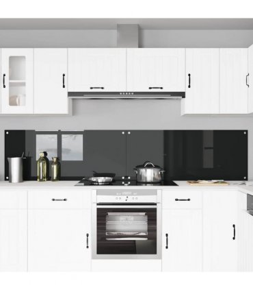vidaXL Kitchen Backsplash 2 pcs Black 120 x 50 cm Tempered Glass