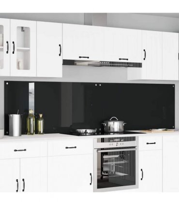 vidaXL Kitchen Backsplash 2 pcs Black 120 x 60 cm Tempered Glass