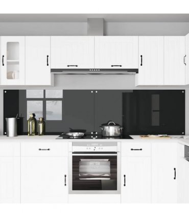 vidaXL Kitchen Backsplash 2 pcs Black 120 x 60 cm Tempered Glass
