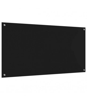 vidaXL Kitchen Backsplash 2 pcs Black 120 x 60 cm Tempered Glass
