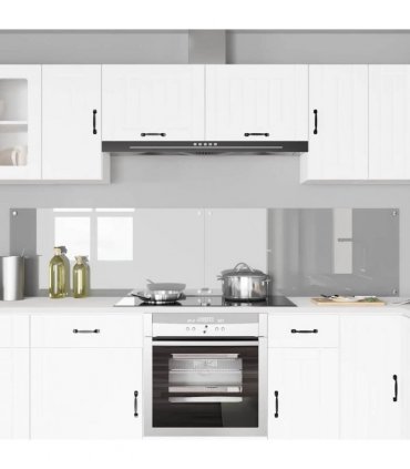 vidaXL Kitchen Backsplash 2 pcs Light Grey 110 x 50 cm Tempered Glass