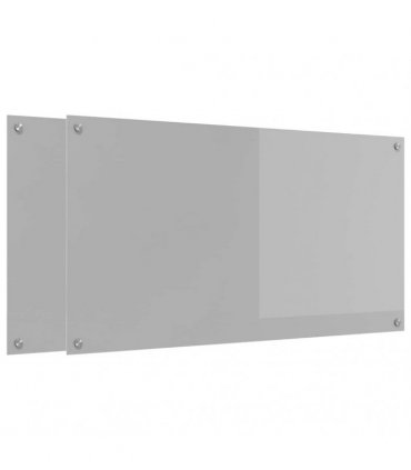 vidaXL Kitchen Backsplash 2 pcs Light Grey 110 x 60 cm Tempered Glass