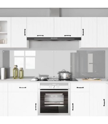 vidaXL Kitchen Backsplash 2 pcs Light Grey 110 x 60 cm Tempered Glass