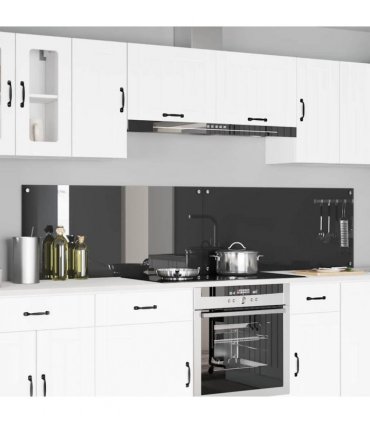 vidaXL Kitchen Backsplash 2 pcs Dark Grey 110 x 50 cm Tempered Glass