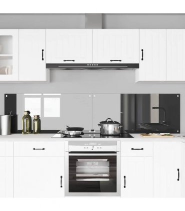 vidaXL Kitchen Backsplash 2 pcs Dark Grey 110 x 50 cm Tempered Glass