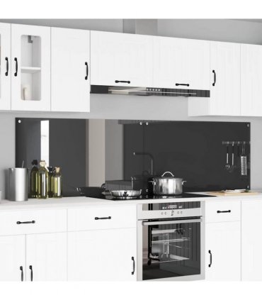 vidaXL Kitchen Backsplash 2 pcs Dark Grey 110 x 60 cm Tempered Glass