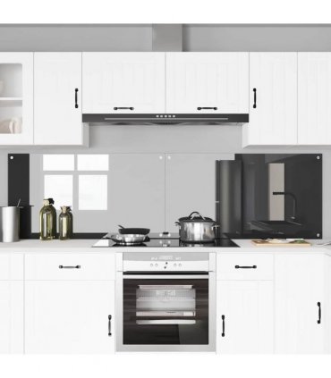 vidaXL Kitchen Backsplash 2 pcs Dark Grey 110 x 60 cm Tempered Glass