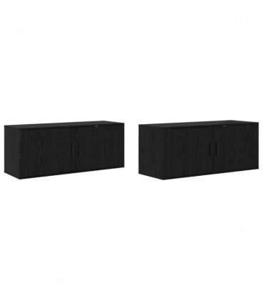 vidaXL Wall-mounted TV Cabinet Set 2 pcs 100 x 34.5 x 40 cm Black Oak