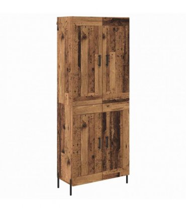 vidaXL Highboard 2 pcs Old Wood 69.5 x 34 x 180 cm Engineered Wood