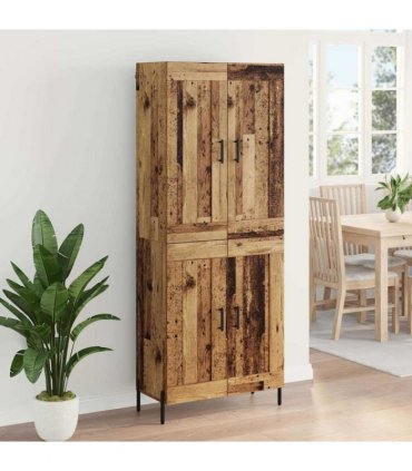 vidaXL Highboard 2 pcs Old Wood 69.5 x 34 x 180 cm Engineered Wood