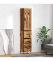 vidaXL Highboard Old Wood 34.5 x 34 x 180 cm Engineered Wood