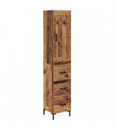 vidaXL Highboard Old Wood 34.5 x 34 x 180 cm Engineered Wood