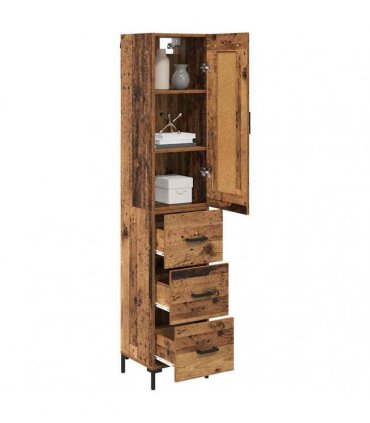 vidaXL Highboard Old Wood 34.5 x 34 x 180 cm Engineered Wood