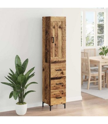 vidaXL Highboard Old Wood 34.5 x 34 x 180 cm Engineered Wood