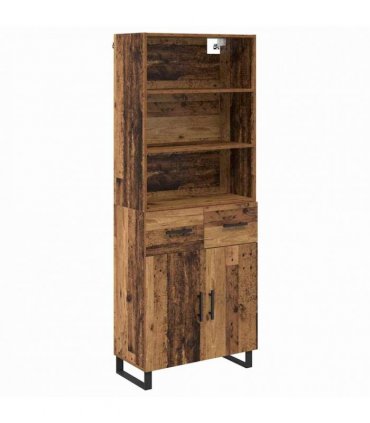 vidaXL Highboard 2 pcs Old Wood 69.5 x 34 x 180 cm