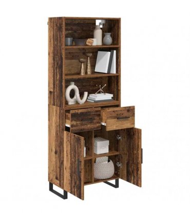 vidaXL Highboard 2 pcs Old Wood 69.5 x 34 x 180 cm