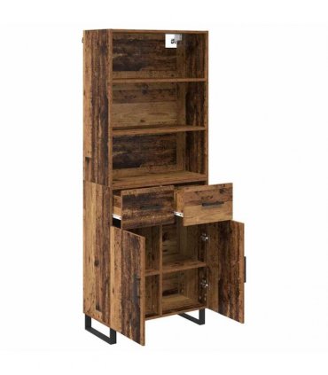 vidaXL Highboard 2 pcs Old Wood 69.5 x 34 x 180 cm