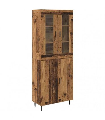 vidaXL Highboard 2 pcs Old Wood 69.5 x 34 x 180 cm Engineered Wood
