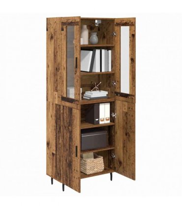 vidaXL Highboard 2 pcs Old Wood 69.5 x 34 x 180 cm Engineered Wood