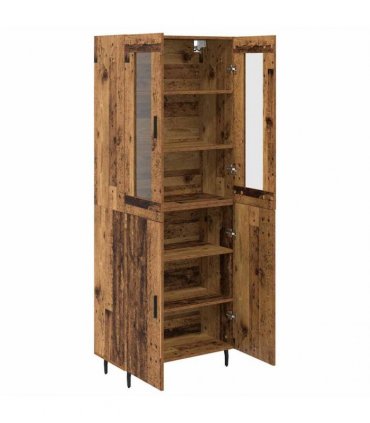 vidaXL Highboard 2 pcs Old Wood 69.5 x 34 x 180 cm Engineered Wood