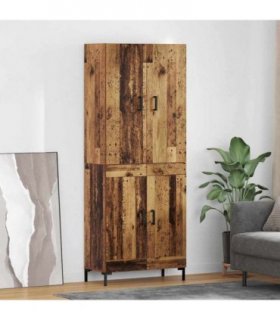 vidaXL Highboard Old Wood 69.5 x 34 x 180 cm Engineered Wood