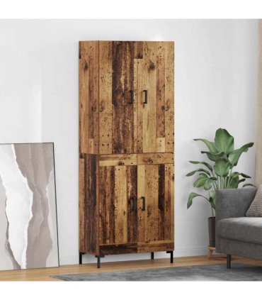 vidaXL Highboard Old Wood 69.5 x 34 x 180 cm Engineered Wood
