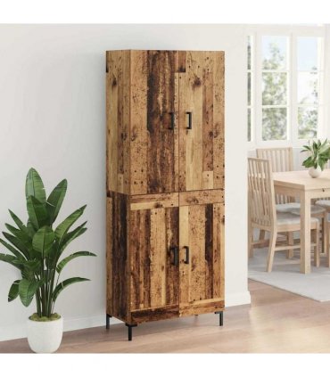 vidaXL Highboard Old Wood 69.5 x 34 x 180 cm Engineered Wood