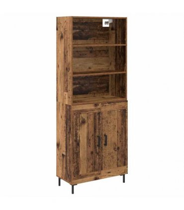 vidaXL Highboard Old Wood 69.5 x 34 x 180 cm Engineered Wood