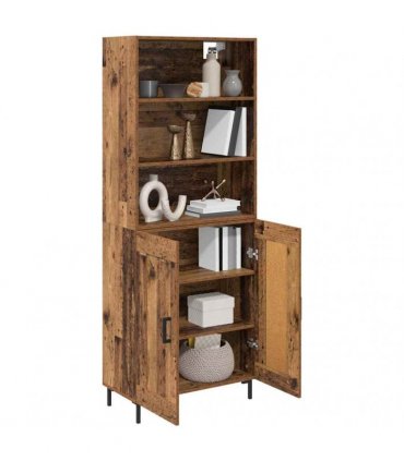 vidaXL Highboard Old Wood 69.5 x 34 x 180 cm Engineered Wood