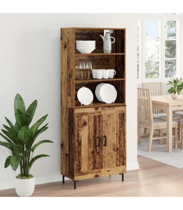 vidaXL Highboard Old Wood 69.5 x 34 x 180 cm Engineered Wood