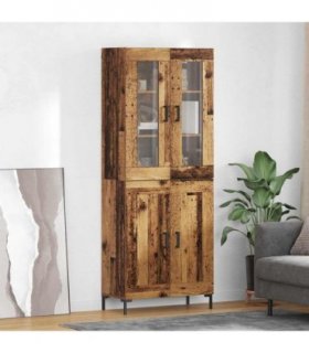 vidaXL Highboard 2 pcs Old Wood 69.5 x 34 x 180 cm Engineered Wood