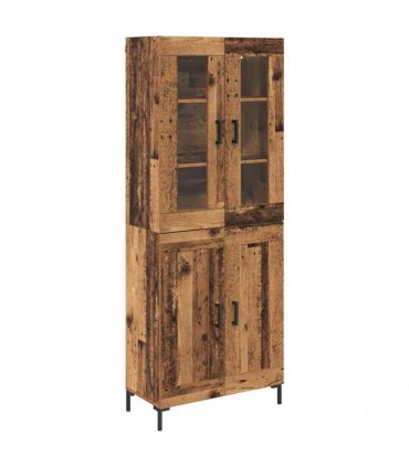 vidaXL Highboard 2 pcs Old Wood 69.5 x 34 x 180 cm Engineered Wood