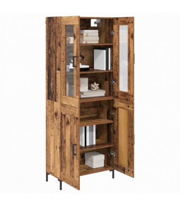 vidaXL Highboard 2 pcs Old Wood 69.5 x 34 x 180 cm Engineered Wood