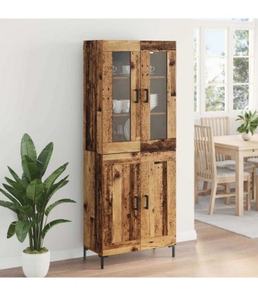 vidaXL Highboard 2 pcs Old Wood 69.5 x 34 x 180 cm Engineered Wood