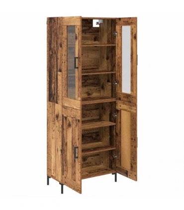 vidaXL Highboard 2 pcs Old Wood 69.5 x 34 x 180 cm Engineered Wood