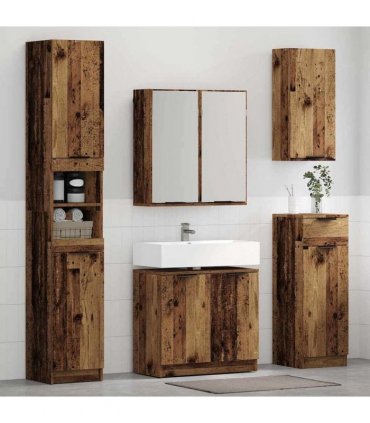 vidaXL Bathroom Cabinet Set 3 pcs Old Wood Engineered Wood