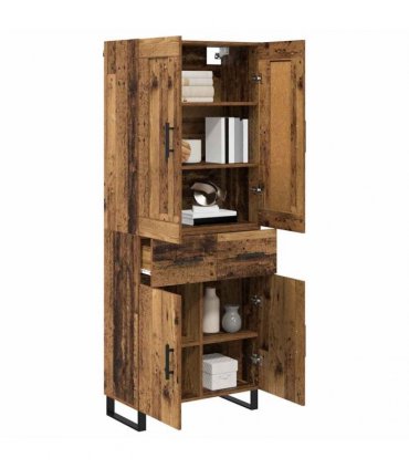 vidaXL Highboard 2 pcs Old Wood 69.5 x 34 x 180 cm