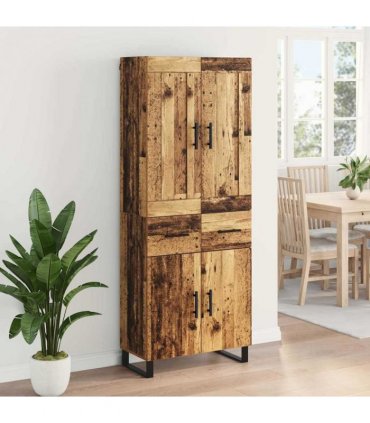 vidaXL Highboard 2 pcs Old Wood 69.5 x 34 x 180 cm