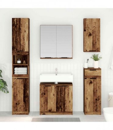 vidaXL Bathroom Furniture Set 5 pcs Old Wood Engineered Wood