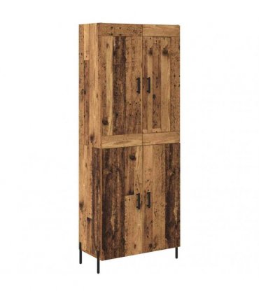 vidaXL Highboard 2 pcs Old Wood 69.5 x 34 x 180 cm Engineered Wood