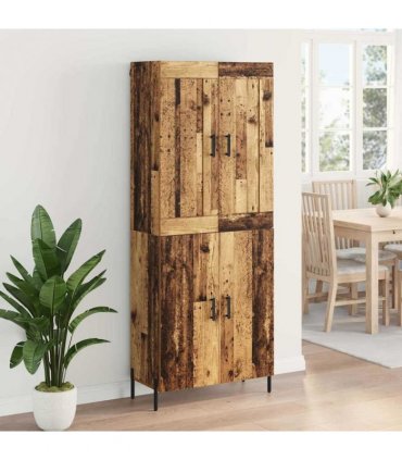 vidaXL Highboard 2 pcs Old Wood 69.5 x 34 x 180 cm Engineered Wood