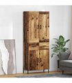 vidaXL Highboard 2 pcs Old Wood 69.5 x 34 x 180 cm Engineered Wood